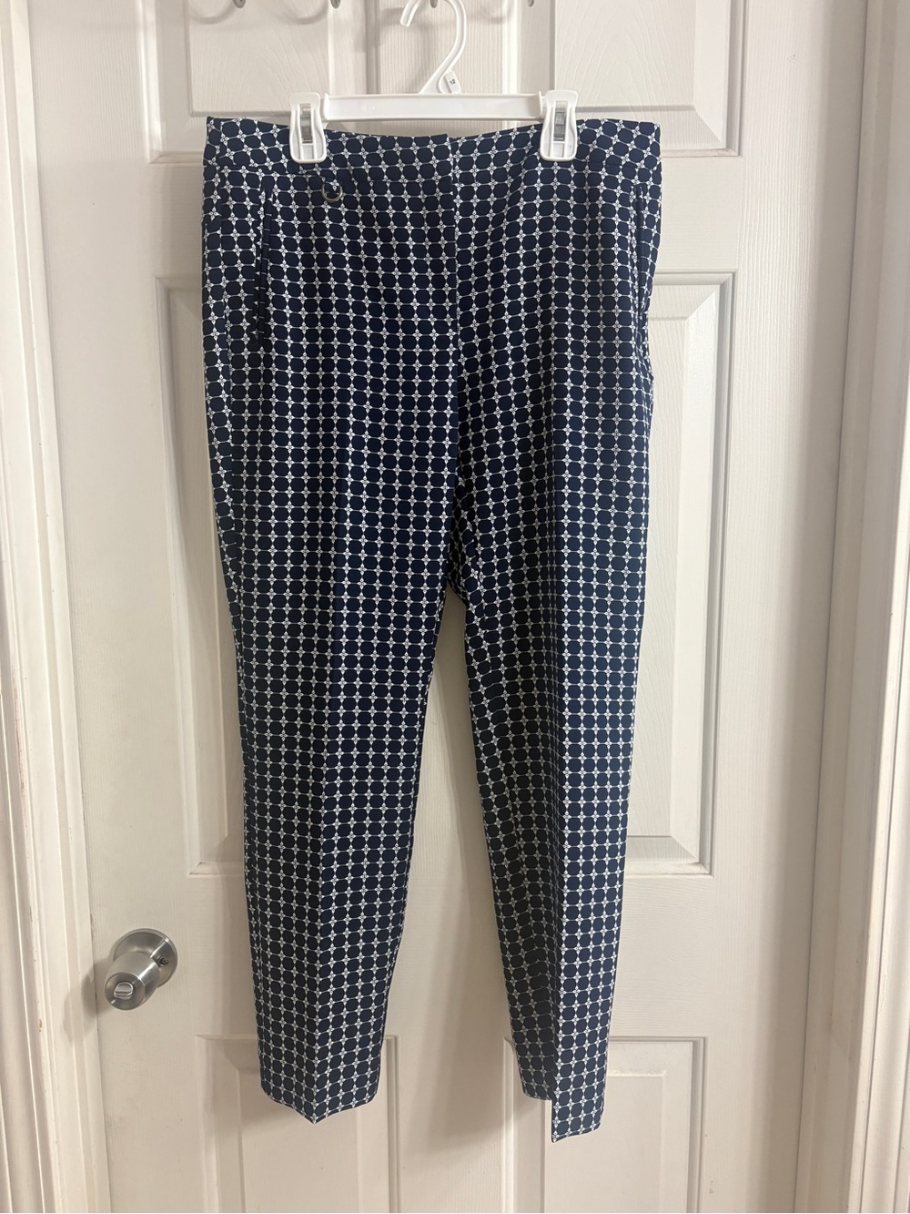 Adrianna Papell Navy and White Geometric Women’s Dress Pants